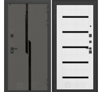 Входная дверь CARBON 01 - Белое дерево, стекло черное