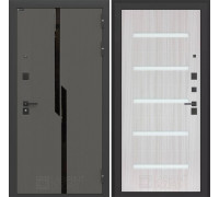 Входная дверь CARBON 01 - Сандал белый, стекло белое