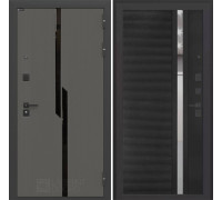 Входная дверь CARBON 31 - Черный кварц, зеркальная вставка с тонировкой