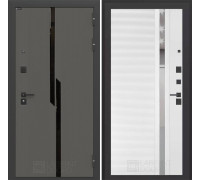 Входная дверь CARBON 31 - Белый софт, зеркальная вставка с тонировкой