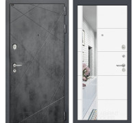 Входная дверь LOFT с Зеркалом 19 - Белый софт