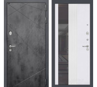Входная дверь LOFT с Зеркалом 32 тонированным - Белый рельеф софт